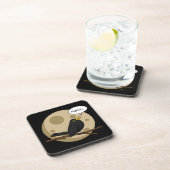 The Werebird - Blackbird Howling at the Moon Comic Bier Onderzetter (Rechterzijde)