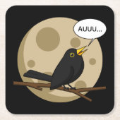 The Werebird - Blackbird Howling at the Moon Comic Kartonnen Onderzetters (Voorkant)