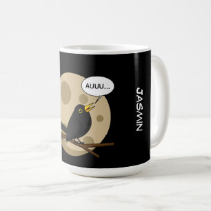 The Werebird - Blackbird Howling at the Moon Comic Koffiemok