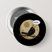 The Werebird - Blackbird Howling at the Moon Comic Ronde Button 7,6 Cm (Voorkant /achterkant)