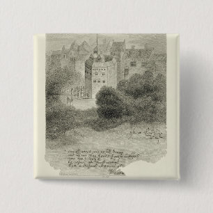 The Wereldbol Theater, Bankside, Southwark, na een Vierkante Button 5,1 Cm