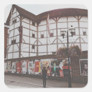 The Wereldbol Theatre - Londen - VK Vierkante Sticker