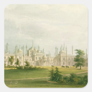 The West Front, uit 'Uitzichten van het Royal Pavi Vierkante Sticker