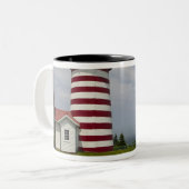 The West Quoddy Head Lighthouse State Park Tweekleurige Koffiemok (Voorkant links)