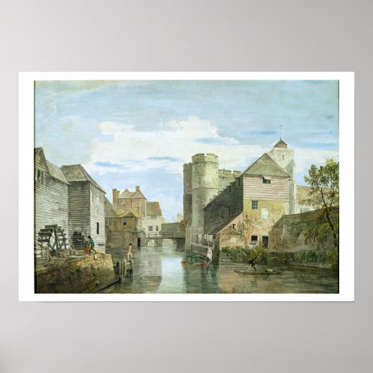 The Westgate, Canterbury (lichaamskleur op papier) Poster (Voorkant)