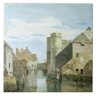 The Westgate, Canterbury (lichaamskleur op papier) Tegeltje