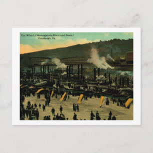 The Wharf, Pittsburgh, Vintage van Pennsylvania Briefkaart