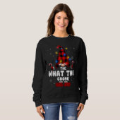 The What The Gnome Buffalo Plaid Christmas Tree Li Trui (Voorkant volledig)