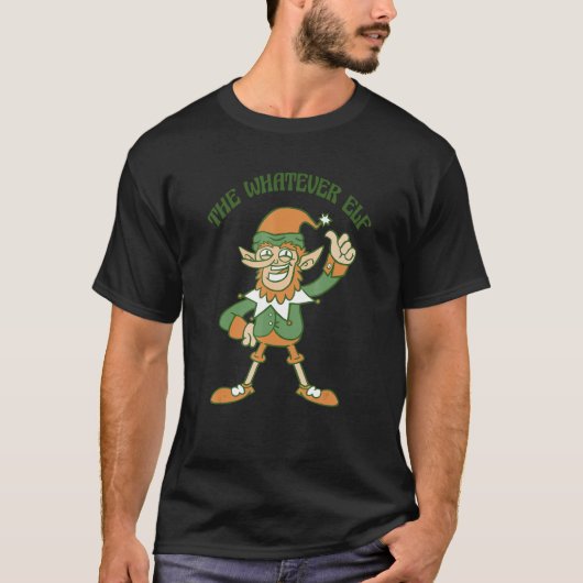 The Whatever Elf Cute Ugly Christmas Sweater T-shirt (Voorkant)