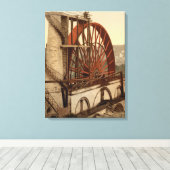 The Wheel, Laxey, Isle of Man, Engeland Canvas Afdruk (Insitu (Houten vloer))
