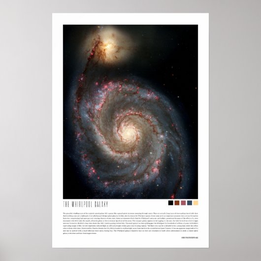 The Whirlpool Galaxy (51a, M51a, NGC 5194) Poster (Voorkant)