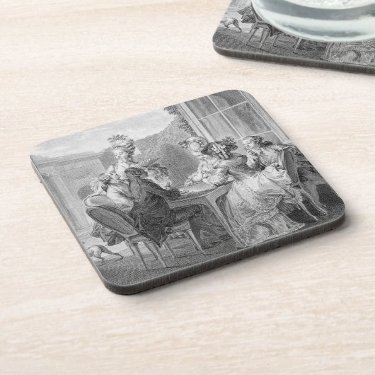 The Whist Party, 1783, gegraveerd door Jean Dambru Bier Onderzetter (Linkerzijde)