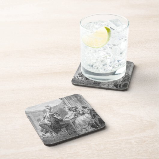 The Whist Party, 1783, gegraveerd door Jean Dambru Bier Onderzetter (Rechterzijde)