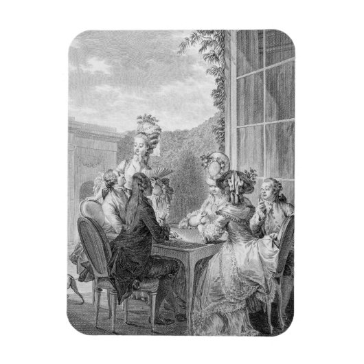 The Whist Party, 1783, gegraveerd door Jean Dambru Magneet (Verticaal)