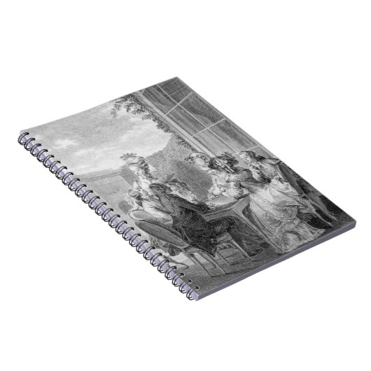 The Whist Party, 1783, gegraveerd door Jean Dambru Notitieboek (Rechterzijde)