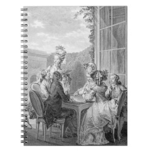The Whist Party, 1783, gegraveerd door Jean Dambru Notitieboek