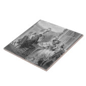 The Whist Party, 1783, gegraveerd door Jean Dambru Tegeltje (Zijkant)