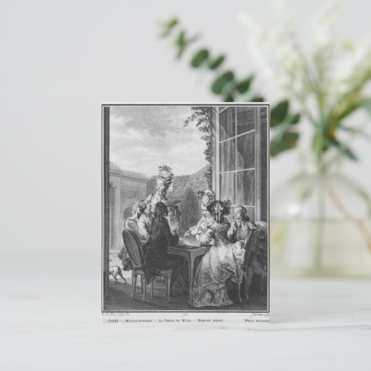 The whist party, gegraveerd door Jean Dambrun 1783 Briefkaart (Staand voorkant)