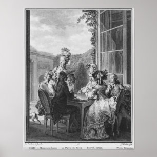 The whist party, gegraveerd door Jean Dambrun 1783 Poster