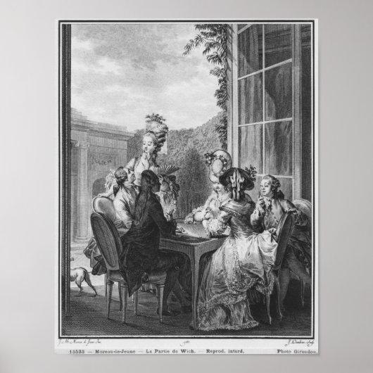 The whist party, gegraveerd door Jean Dambrun 1783 Poster (Voorkant)