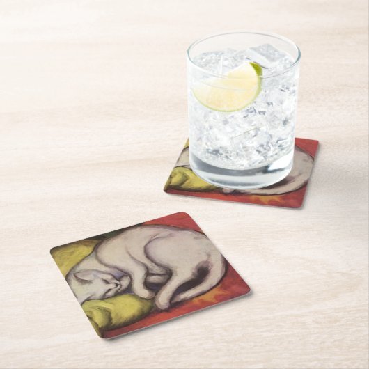 "The White Cat" van Franz Marc Kartonnen Onderzetters (Insitu)