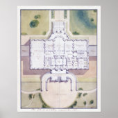 The White House Washington D.C. Architecture Plan Poster (Voorkant)