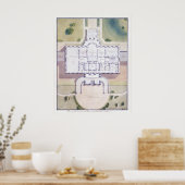 The White House Washington D.C. Architecture Plan Poster (Keuken)