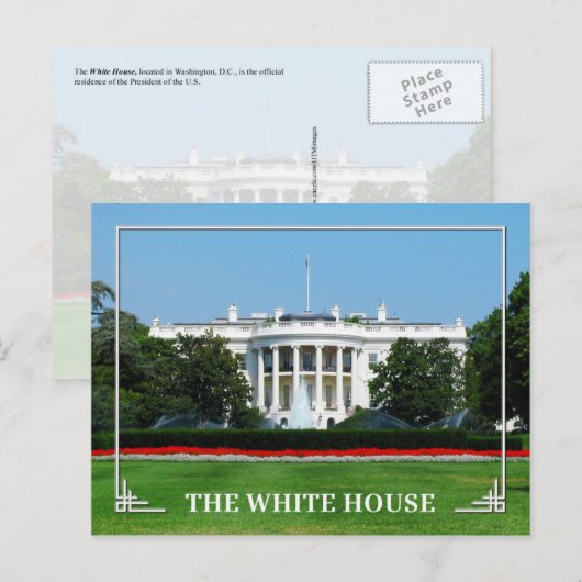 The White House, Washington, D.C. Briefkaart (Voorkant / Achterkant)