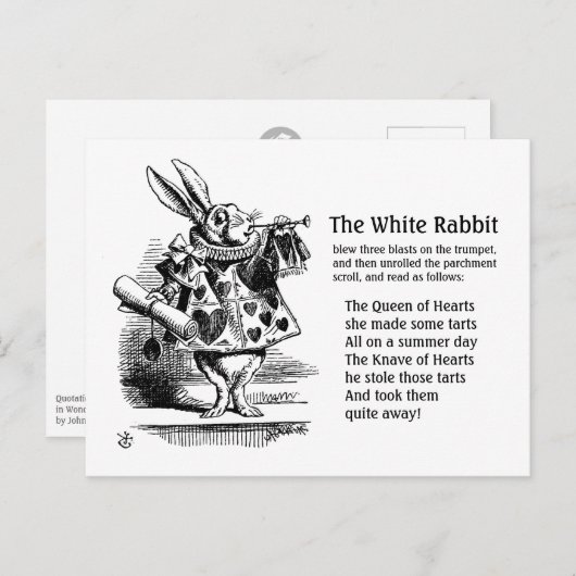 The White Rabbit CC0242 Fairy Tale Briefkaart (Voorkant / Achterkant)