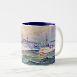 "The white squadron" Amerikaanse marine, 1893 Tweekleurige Koffiemok
