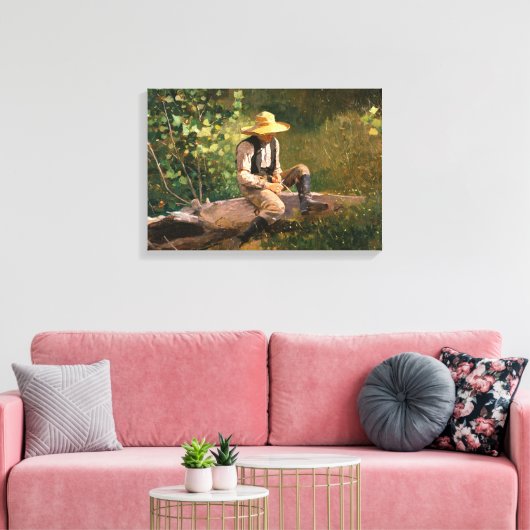 The Whittling Boy (door Winslow Homer) Canvas Afdruk (Insitu (Woonkamer))