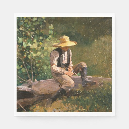 The Whittling Boy (door Winslow Homer) Servet (Voorkant)