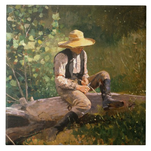 The Whittling Boy (door Winslow Homer) Tegeltje (Voorkant)