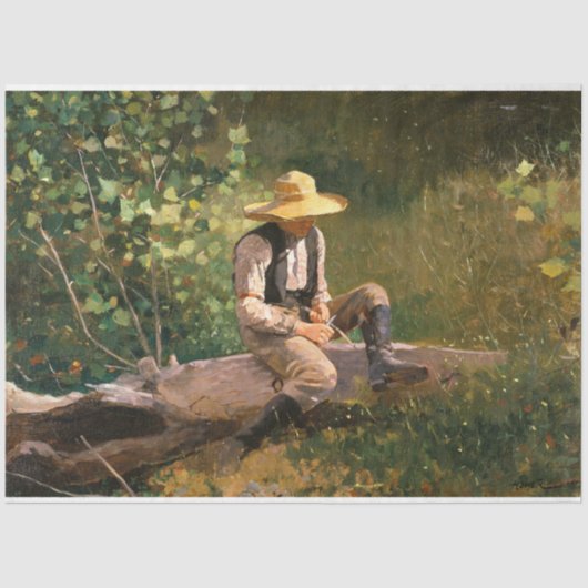 The Whittling Boy (door Winslow Homer) Tissuepapier (Voorkant)