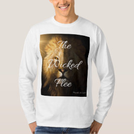 The Wicked Flee Spreuken 28:1 KJV Mannen lange mou T-shirt