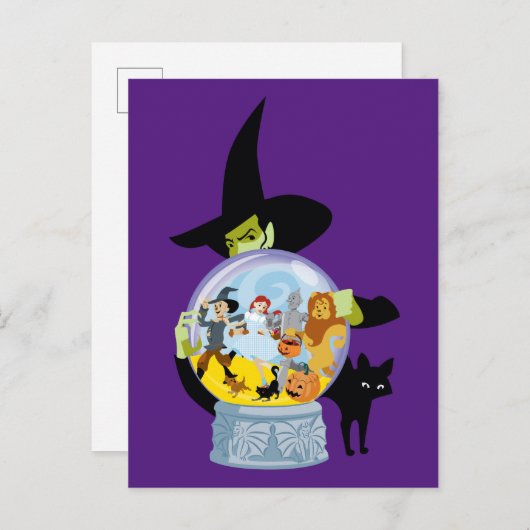 The Wicked Witch Crystal Ball Halloween Briefkaart (Voorkant / Achterkant)