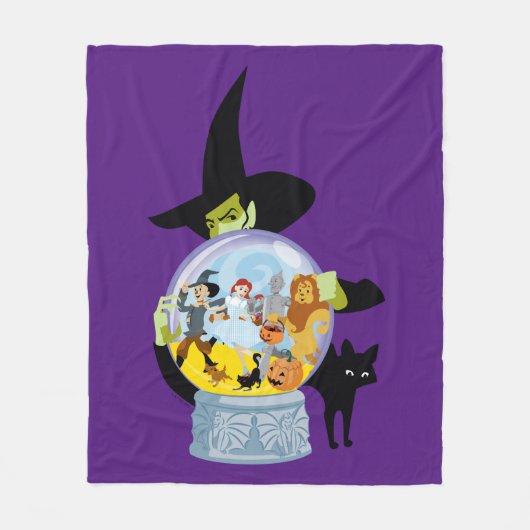 The Wicked Witch Crystal Ball Halloween Fleece Deken (Voorkant)
