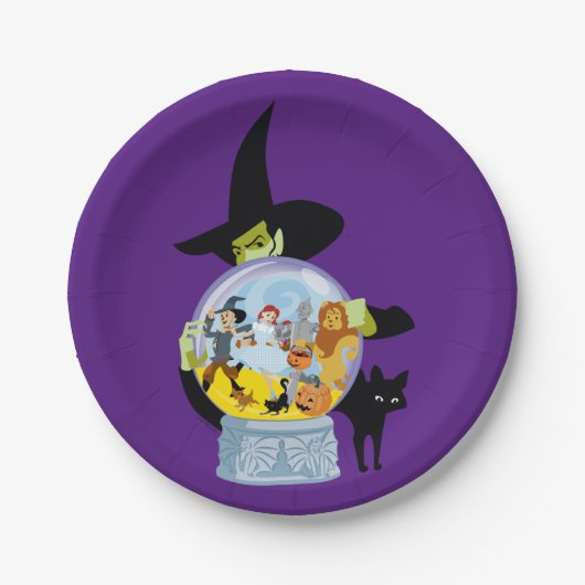 The Wicked Witch Crystal Ball Halloween Papieren Bordje (Voorkant)