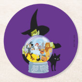 The Wicked Witch Crystal Ball Halloween Ronde Kartonnen Onderzetter (Voorkant)