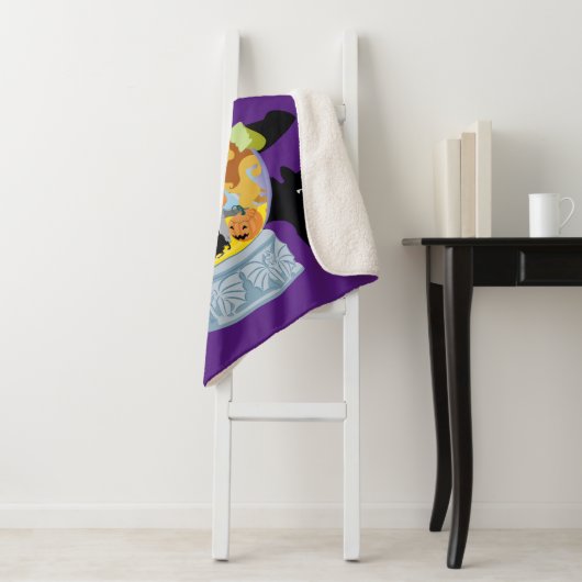 The Wicked Witch Crystal Ball Halloween Sherpa Deken (In situ)