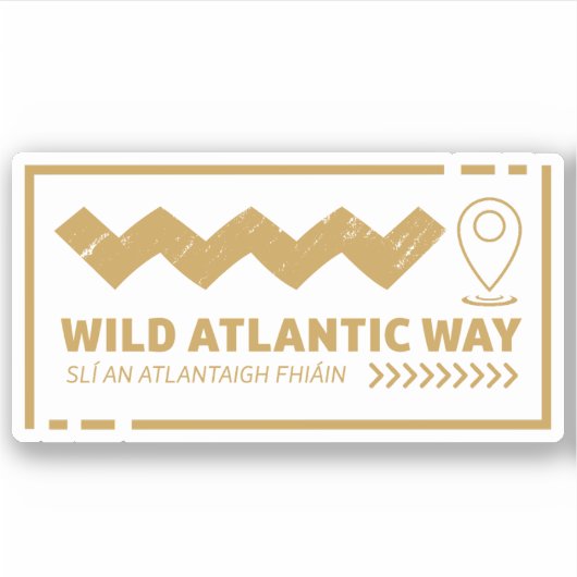 The Wild Atlantic Way Ierlands kustreis Sticker (Voorkant)
