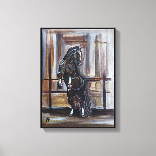 The Wild Horse Painting by Alfred Fox Canvas Afdruk (Voorkant)