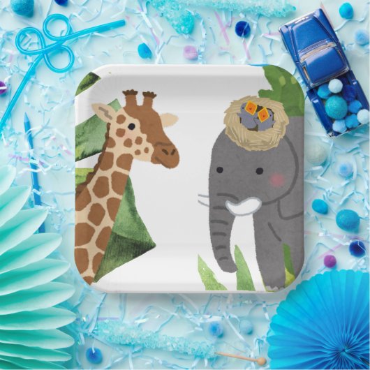 The Wild One' Animal thema kind Verjaardagsfeest Papieren Bordje (Feest)