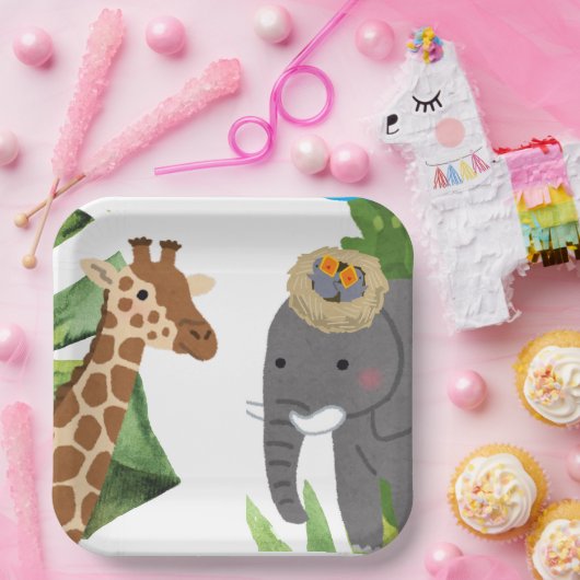 The Wild One' Animal thema kind Verjaardagsfeest Papieren Bordje (Feest)