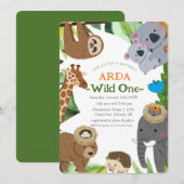 The Wild One: uitnodiging voor een dierenverjaarda (Voorkant / Achterkant)