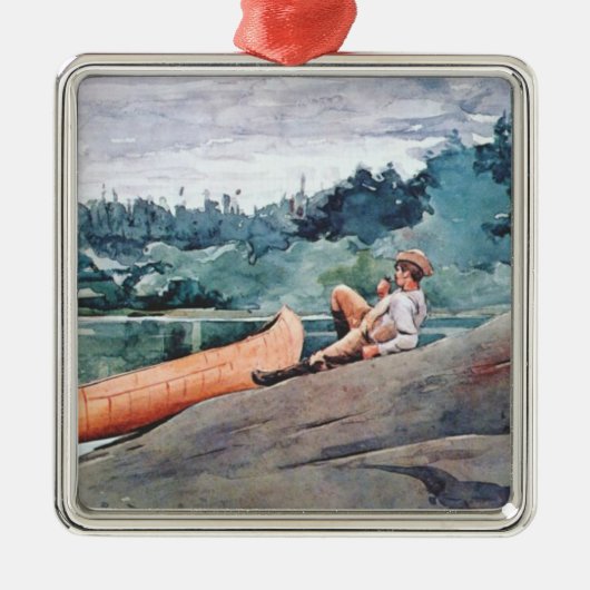 The Wilderness Guide (door Winslow Homer) Metalen Ornament (Voorkant)