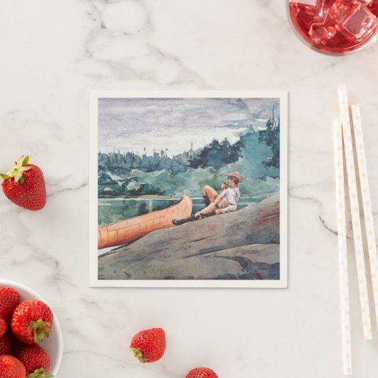 The Wilderness Guide (door Winslow Homer) Servet (Insitu)