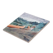 The Wilderness Guide (door Winslow Homer) Tegeltje (Zijkant)