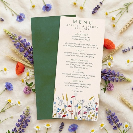 The Wildflower Meadow Trouwkaarten Set - Menu