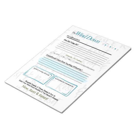 The WIND DOWN – 5-Minute Evening Journal Notepad Notitieblok (Schuin)